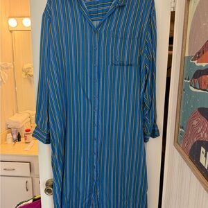 FRNCH Blue and Yellow Striped Dress